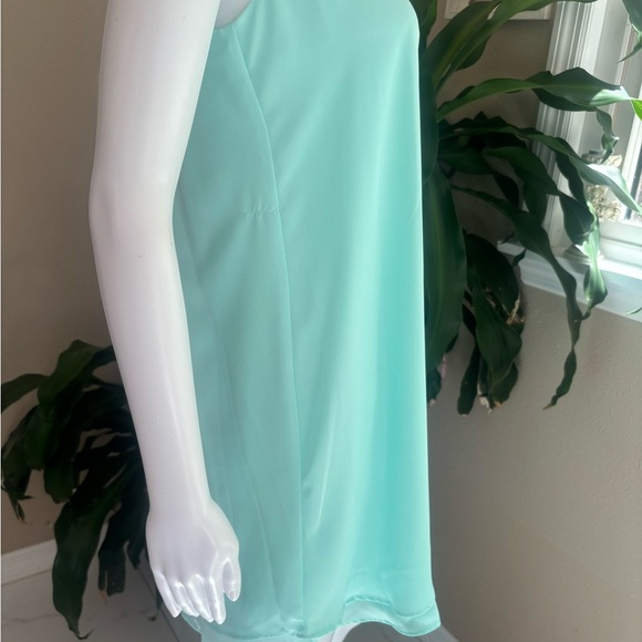 Elegant Mint Green Sleeveless Dress - Picture 7 of 9